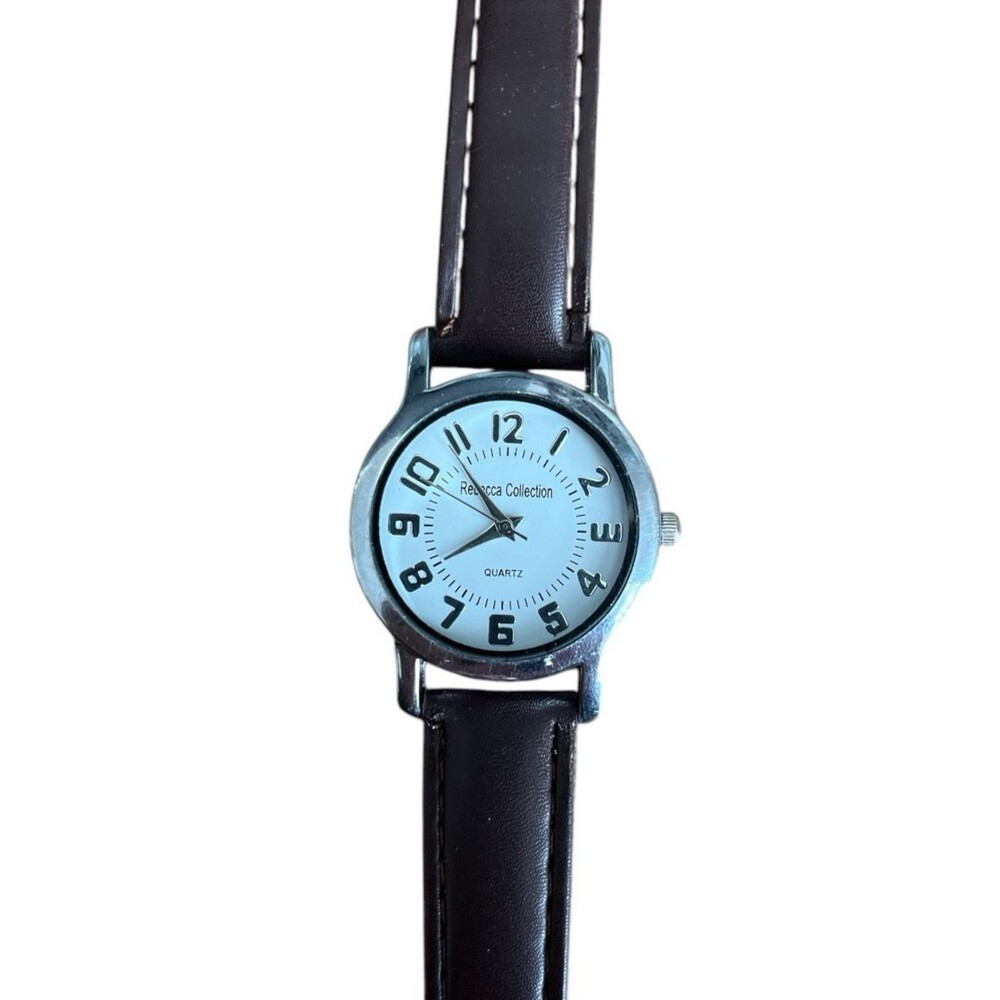 Rebecca Collection Ladies Fashion Wristwatch Brown Strap New Battery